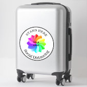 COVID Logo Sociale Afstand Vinyl Sticker Vloer (Koffer)