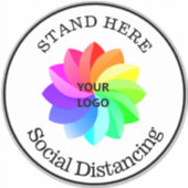COVID Logo Sociale Afstand Vinyl Sticker Vloer (Voorkant)