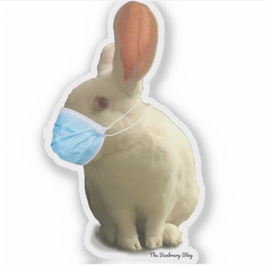 COVID Mask Bunny Sticker (Wissen) (Voorkant)