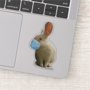 COVID Mask Bunny Sticker (Wissen)