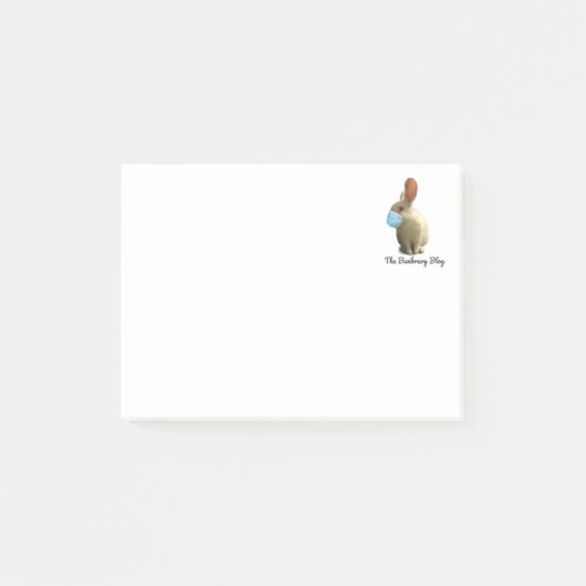 COVID Mask Bunny Sticky Notes (Voorkant)