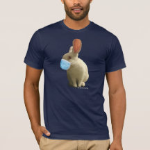 COVID Mask Bunny T-Shirt (Donker)