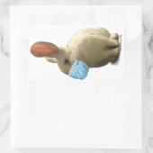 COVID Mask Rabbit Sticker (wit) (Tas)