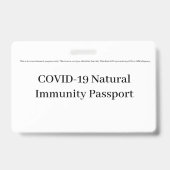 COVID Natural Immunity Passport ID's Badge card (Achterkant)