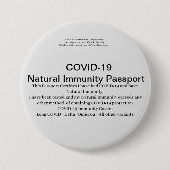 COVID Natural Immunity Passport ID's Badge card Ronde Button 7,6 Cm (Voorkant)