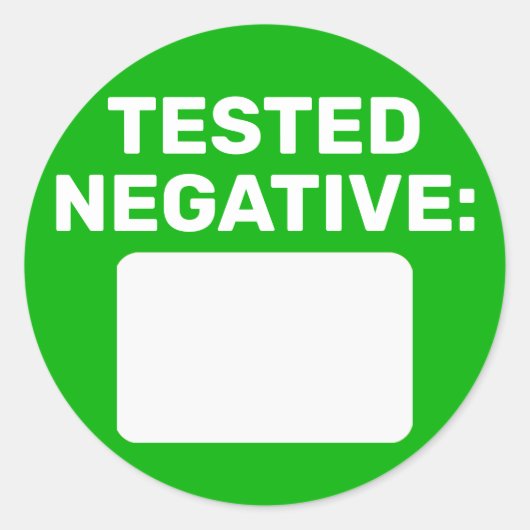 COVID negatief schrijven op Ronde Sticker (Voorkant)