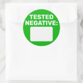 COVID negatief schrijven op Ronde Sticker (Tas)