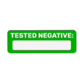 Covid Negative Write On Label (Voorkant)