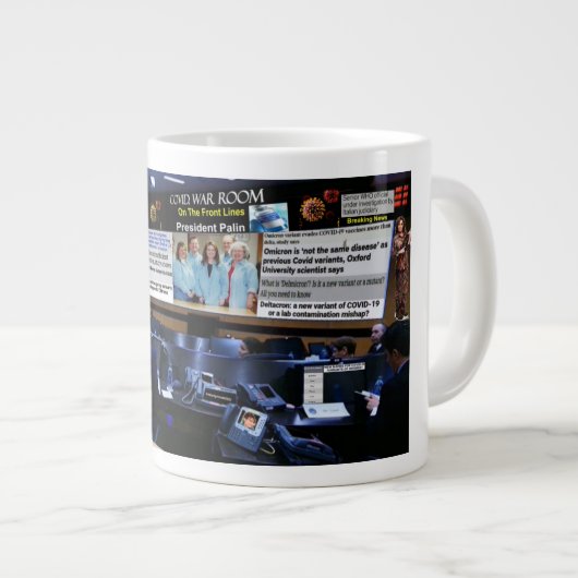 Covid, oorlogskamer grote koffiekop (Voorkant rechts)