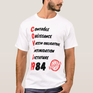 Covid Orwell WHO-gevalideerde verticale lijst T-shirt
