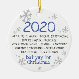 COVID Pandemic Isolation Mask Wearing 2020 Keramisch Ornament