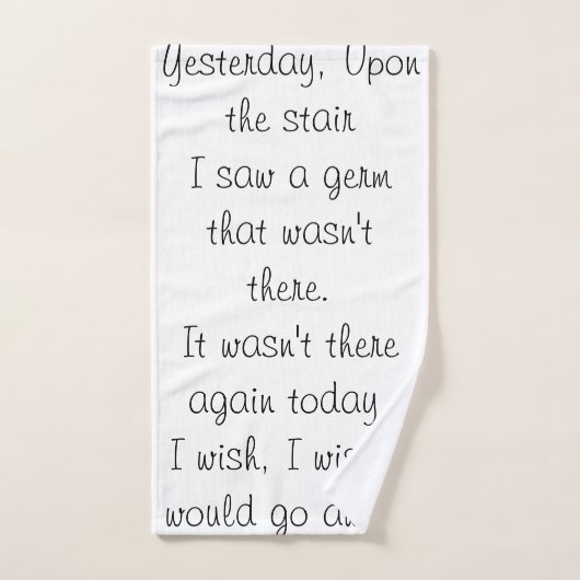 Covid Parody gedicht op een handdoek. Handdoek (Handdoek)