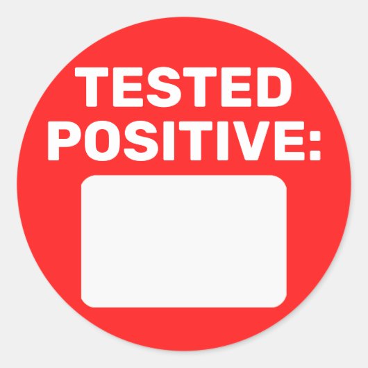COVID-positief schrijven op Ronde Sticker (Voorkant)