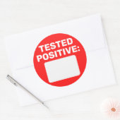 COVID-positief schrijven op Ronde Sticker (Envelop)