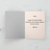 Covid Prepper Gas Mask personaliseer Birthday Kaar Bedankkaart (Binnen)