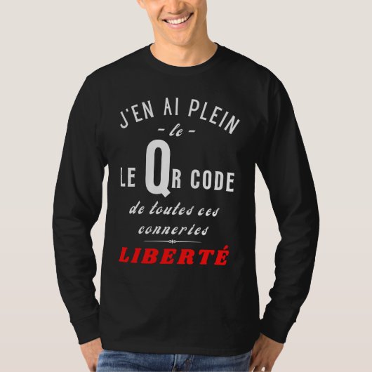COVID QR Code No to Health Pass No Vaccine Libert T-shirt (Voorkant)