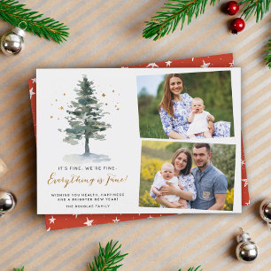 Covid Quarantine Alles is prima 2 Foto Feestdagenkaart