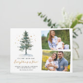 Covid Quarantine Alles is prima 2 Foto Feestdagenkaart (Staand voorkant)