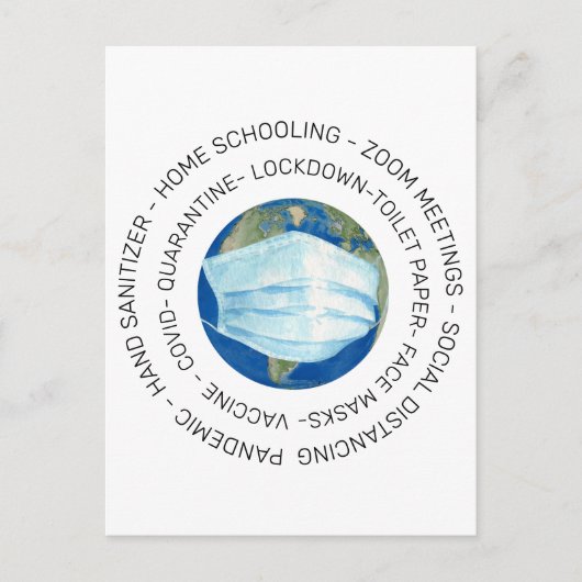 Covid Quarantine World Commemorative Briefkaart (Voorkant)
