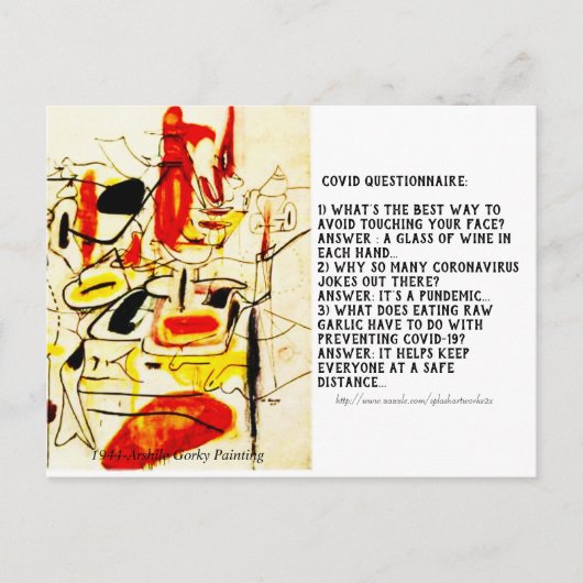 "Covid Questionnaire" Briefkaart (Voorkant)
