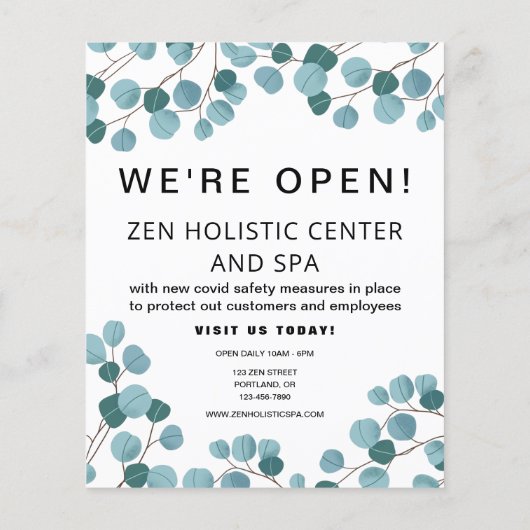 COVID Safe We zijn Open Business Flyer (Achterkant)