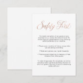 Covid Safety Guidelines | Roos Gold Wedding Info Informatiekaartje (Voorkant / Achterkant)