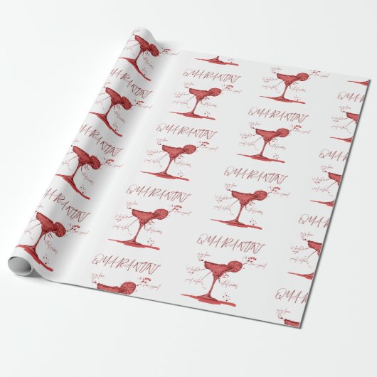 Covid Social Distancing Fun Quarantini Martini Cadeaupapier (Uitgerold)