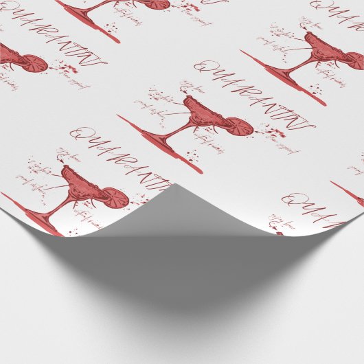 Covid Social Distancing Fun Quarantini Martini Cadeaupapier (Hoek)