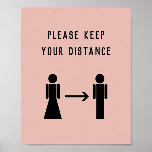 Covid Social Distancing Salon Business Pink Poster (Voorkant)