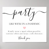 Covid Social Distancing Weduwing Reception Sign Poster (Voorkant)