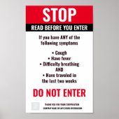 COVID STOP BUSINESS Poster (Voorkant)