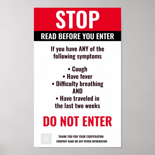 COVID STOP BUSINESS Poster (Voorkant)