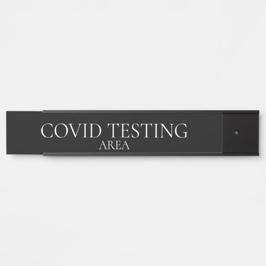 COVID-testgebied in donker achtergronddeurteken Deurbordje (Voorkant)