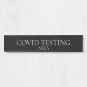 COVID-testgebied in donker achtergronddeurteken Deurbordje (Voorkant)