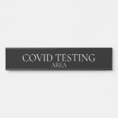 COVID-testgebied in donker achtergronddeurteken Deurbordje (Voorkant)