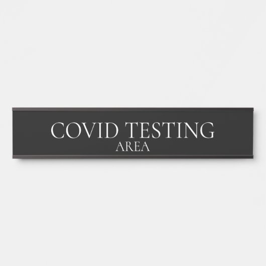 COVID-testgebied in donker achtergronddeurteken Deurbordje (Voorkant)