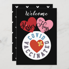 Covid Vaccinated | Welkom Valentijn Kisses Hugs Feestdagenkaart