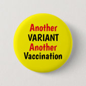 Covid Vaccination Variant Geel Button (Voorkant)