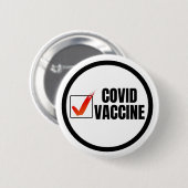 Covid Vaccine Checkmark Pin Button (Voorkant /achterkant)