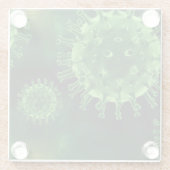 Covid Virus Pathogen Infectie Glazen Onderzetter (Achterkant)