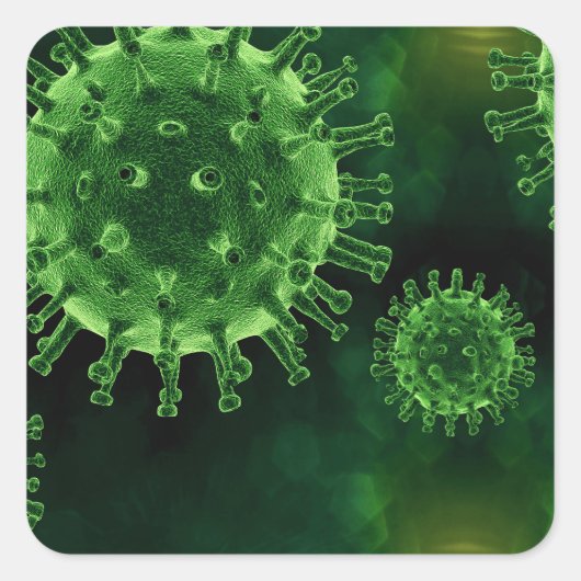 Covid Virus Pathogen Infectie Vierkante Sticker (Voorkant)