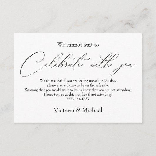 Covid Voor het geval je ziek trouwt Informatiekaartje (Voorkant)