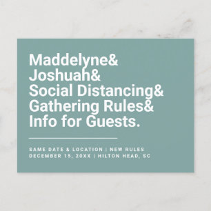 Covid Wedding Safety Rules Briefkaart Green