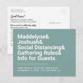 Covid Wedding Safety Rules Briefkaart Green (Voorkant / Achterkant)