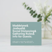 Covid Wedding Safety Rules Briefkaart Green (Staand voorkant)