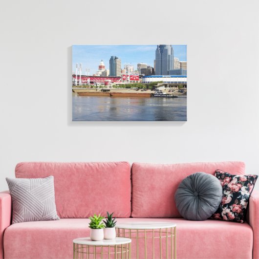 Covington & Barges Uitgerekt Canvas Print (Insitu (Woonkamer))