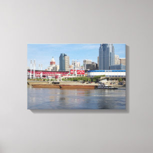 Covington & Barges Uitgerekte Canvas Print