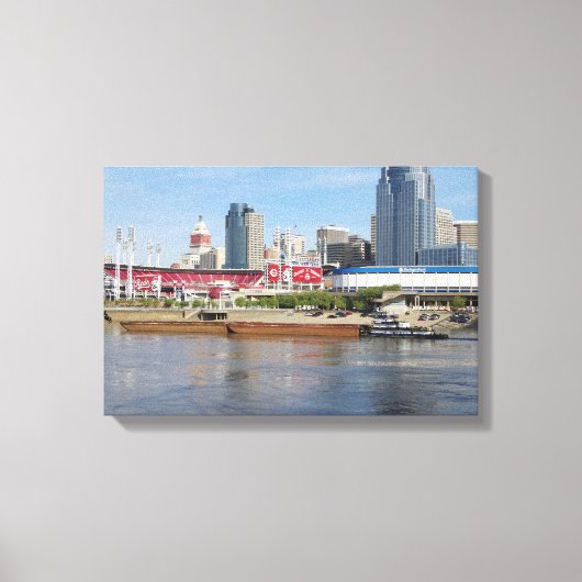 Covington & Barges Uitgerekte Canvas Print (Voorkant)