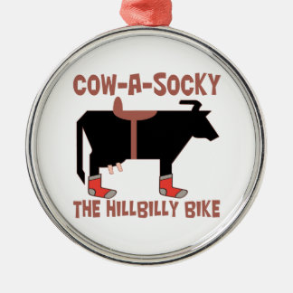Cow-A-Socky The HillBilly Bike Metalen Ornament