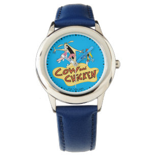 Cow and Chicken Logo Graphic Horloge